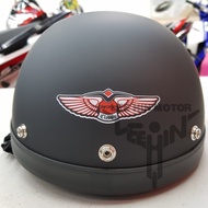 100- Original MHR III Steng - Half Cut Helmet Topi Separuh Matt Black Hitam Mati Helmet Kura Steng Kura-Kura 【ready stock】