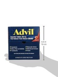 Advil Ibuprofen, 200mg, 2 Count (Pack of 50)
