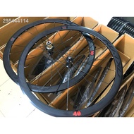 ☒rujixu700C Windbreaker 40mm Reflective Carbon Fiber Tube Hub Road Bike Wheelset V/C brake