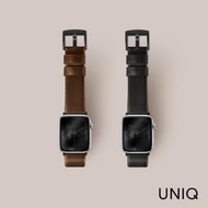 【UNIQ】Apple watch 42/44mm Mondain極簡薄型高級不銹鋼超柔軟真皮革錶帶(適用Apple Watch Series 4/5/6)