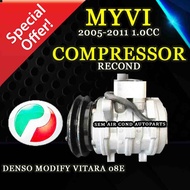 PERODUA MYVI OLD MODEL 2005-2011 YEAR 1.0CC DENSO MODIFY VITARA O8E RECOND COMPRESSOR/ KOMPRESOR (CAR AIRCOND SYSTEM)