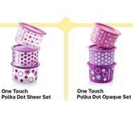 Tupperware One Touch Polka Dot Sheer/Opaque Set