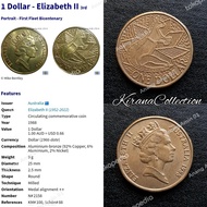 LOT.347 LOGAM KOIN COMMEMORATIVE AUSTRALIA 1 DOLLAR-ELIZABETH II 1988