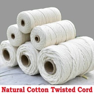 (SG Seller)3mm 4mm 5mm 6mm Macrame Rope Natural Beige Twisted String Cotton Cord Hand Craft DIY Home Decorative Supply A