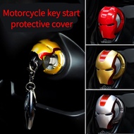 Electric Motorcycle Key Start Protective Cover Decoration Universal Iron Man Ignition Device Switch Button Modification