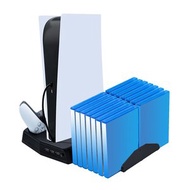 Mcbazel - PS5主機專用 直立式散熱支架 可手制充電 帶遊戲碟儲存槽 PS5 DE數位版及UHD主機通用