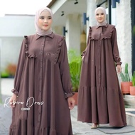 Rabira Dress BUSUI Bahan Crinkle Premium LD 110cm Gamis Wanita Terbaru 2022 Kekinian Import Model Baru Baju Muslim Gamis Remaja Ootd Hijabers Selebgram