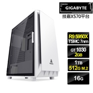 【技嘉平台】R9十六核{森羅戰士}GT1030獨顯水冷電玩機(R9-5950X/16G/1T/512G_SSD/GT1030-2G)