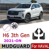 บังโคลนรถยนต์สำหรับ Haval H6 3Th Gen 2021 Haval H6 3Rd 2021-On แผ่นบังโคลนอุปกรณ์เสริมแผ่นบังโคลนติดรถยนต์