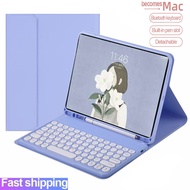 For iPad 10.2 9th gen Case with Keyboard For iPad 9 9th Generation Wireless Bluetooth Keyboard mouse Cover Casing Round cap button