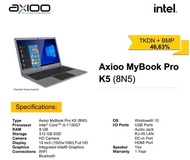 Axioo Mybook Pro K5 (8N2) CORE i5 1135G7 8GB 256GB SSD NVME Win 10 Pro