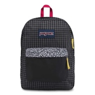 【JANSPORT】校園背包-SUPER BREAK(黑方格網)