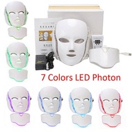 7 Colors LEDs Light Photon Face Neck Mask Rejuvenation Skin Therapy Skin Wrinkles (EU)