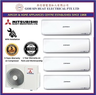 [Bulky]Mitsubishi Heavy Industries 5 ticks System 4 Air Conditioner Air Con Aircon SCM80YT-S x 1 and SRK35ZS-W x 3 + SRK50YTX-S x 1 + Replacement Installation