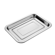 厚度不銹鋼食物盤方盤托盤長方形燒烤盤　自助餐盤 鐵盤 烤盤【DA073】