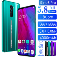 【BISA COD】【hp murah cuci gudang】RAM 8GB + ROM 128GB Rino3 Pro 5.8 Inci HP Murah Handphone Murah Ponsel Android 10.0 4G WCDMA Ponsel Pintar GSM Android Handphone Dual Sim Card octa Core 8GB RAM + 128GB ROM