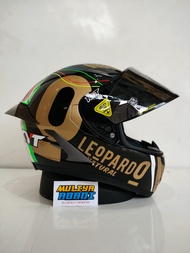 KYT Falcon leopard gold paket ganteng