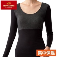 【Gunze 郡是】集中型保暖發熱衣八分袖-黑(MH9246-BLK)