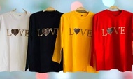 100% Cotton T-shirt Lengan Panjang Baju Murah Wanita Koreon Style Long Sleeve Tshirt Perempuan Women Korean