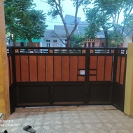 pagar grc motif kayu