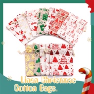 Candy Gift Wrapping Bag Hot Stamping Printing Christmas Cotton Bag Christmas Decoration Drawstring Gift Bag