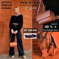 Pouch Bag - Crossbody TRS Bag - Women's Sling Bag Sling Bag - Genuine Cowhide Leather Bag - nawies Bag