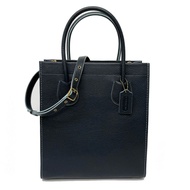 COACH 厚牛皮手提/斜背兩用琴譜托特包(深藍)