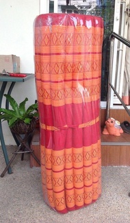 THAI PAN ที่นอนลูกระนาดผ้าขิด OTOP ตกแต่งบ้าน ขนาดใหญ่ (3.5 ฟุต)105 x 200 ซม.TOPPER เสริมเตียง Thai Roll Up Mattress kapok 100% Filled Camping Mat Yoga Mat Day Bed