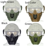 Airsoft Outdoor Tactical Military Helmet Combat  Mask (Soil Color)