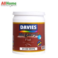 （Cash sa paghahatid） DAVIES DV-500 Megacryl Flat Latex Paint White 1L