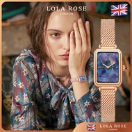 Lola Rose  gold watch bule pearl dial diamond  square women watch