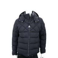 MONCLER CECAUD 菱格車縫線可拆連帽夜藍色羽絨外套(男款)