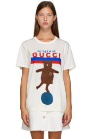 GUCCI灰白色“Original Gucci” Bear T 恤