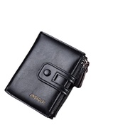 Buckle men's wallet multifunctional double zipper zero wallet men's wallet