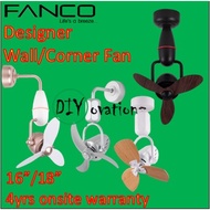 Fanco Designer Wall Fan/ Corner Fan/ DONO/VINO/TRISTAR NANO/ Ceiling Fan/ Small Fan