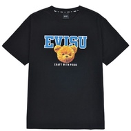 [EVISU] EVISU BEAR SHORT SLEEVE High Quality Men's and Women's Fashion Pure Cotton Round Neck Pullover Couple Short-sleeved T-shirt S-5XL