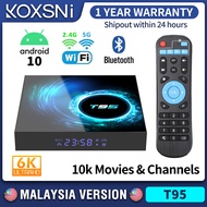 New T95 TV Box 4GB 64GB Android 10 H616 Bluetooth 2.4/5G wifi 6K Resolution Smart TV IPTV Box Malaysia