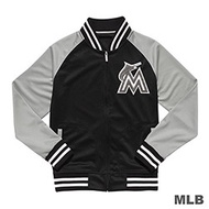 MLB-邁阿密馬林魚隊毛巾布薄繡花棒球外套-黑 (男)