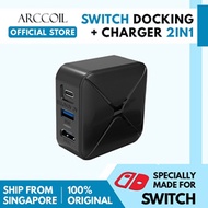 Arccoil Play Switch Dock Charger 2 in 1 Ultra Portable ( Comes with UK Plug )