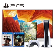 【SONY 索尼】PS5 光碟版主機+《PS4童話森林》+《PS4決勝時刻》+55型顯示器(KM-55X9000H)
