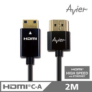 avier - Mini HDMI轉HDMI1.4版超薄型連接線2M