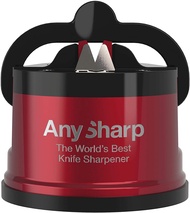 AnySharp Pro Knife Sharpener, Metal (Metallic Red)