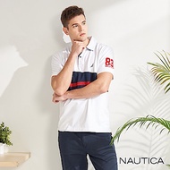 Nautica幾何圖騰短袖POLO衫-白色
