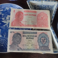1 set uang sudirman 1rupiah dan 2,5 rupiah tahun 1968