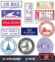Z042 retro sticker rimowa luggage nostalgia sticker postmark country stickers suitcase stickers