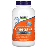 Now Foods, Molecularly Distilled Omega-3, 200 Fish Softgels