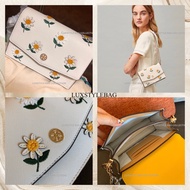 💯 Authentic Original Tory Burch Robinson Embroidered Shoulder Bag Ivory White