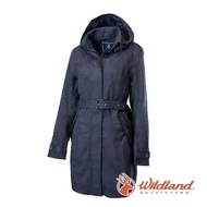 【Wildland 荒野】女 長版防水防風時尚外套-黑色 0A62909-54(長版外套/防風外套/外套/保暖外套/衝鋒衣)