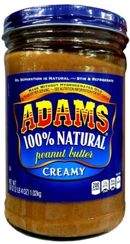 Adams 100% Natural CREAMY PEANUT BUTTER 36oz (6 Pack)