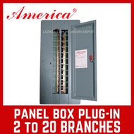 America Panel Box 2 / 4 / 6 / 8 / 10 / 12 / 14 / 16 / 18 / 20 branches 2 Pole Plug In Panel Board Panelboard Box for 15 20 30 40 50 60 70 100 amp amps ampere Circuit Breaker set TQL Plug-In 2Pole 2P Single branch hole holes x not royu koten himel ge omni